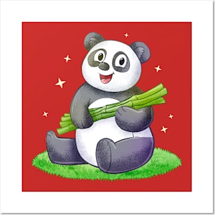 Panda Bamboo Hand drawn Posters and Art